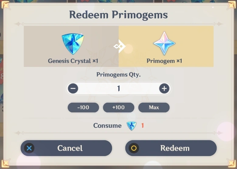 One of the main purposes of Genesis Crystals is that they can be converted to Primogems.