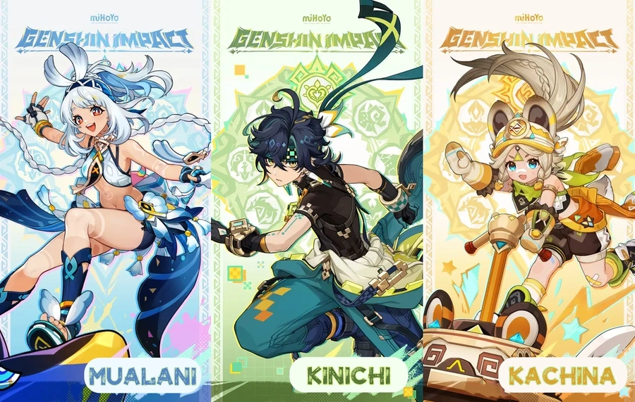 genshin 5.0 three new characters: mualani, kinichi and kachina