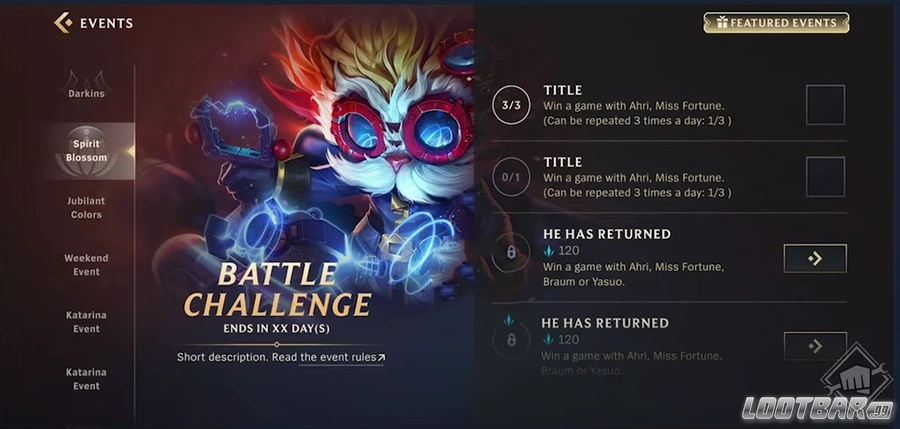 Wild Rift Anniversary Event Battle Challenge