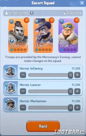 Troop Deployment hero selection