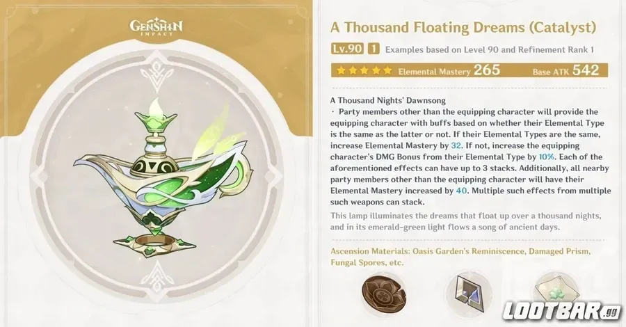 genshin impact-nahida signature weapon-A Thousand Floating Dreams