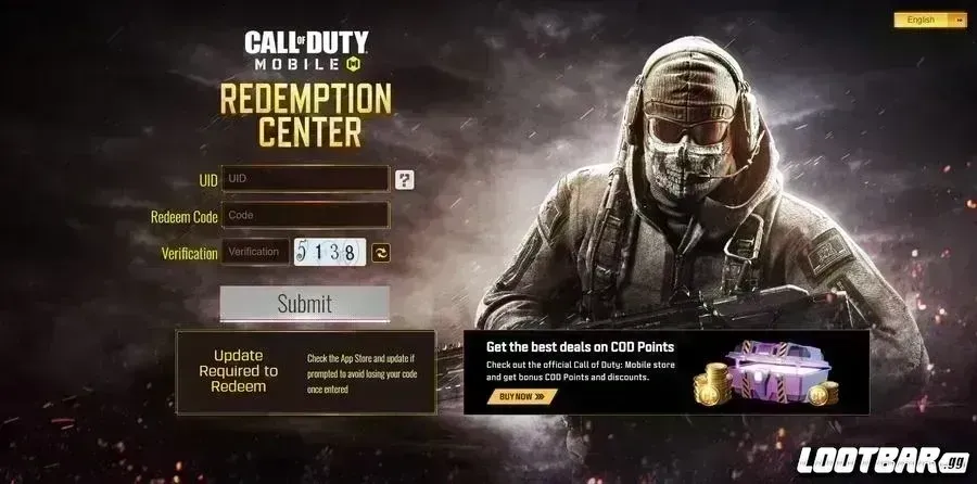 CoD Mobile Redemption Center