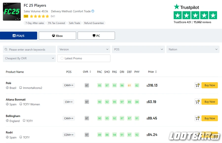 Lootbar FC25 Player