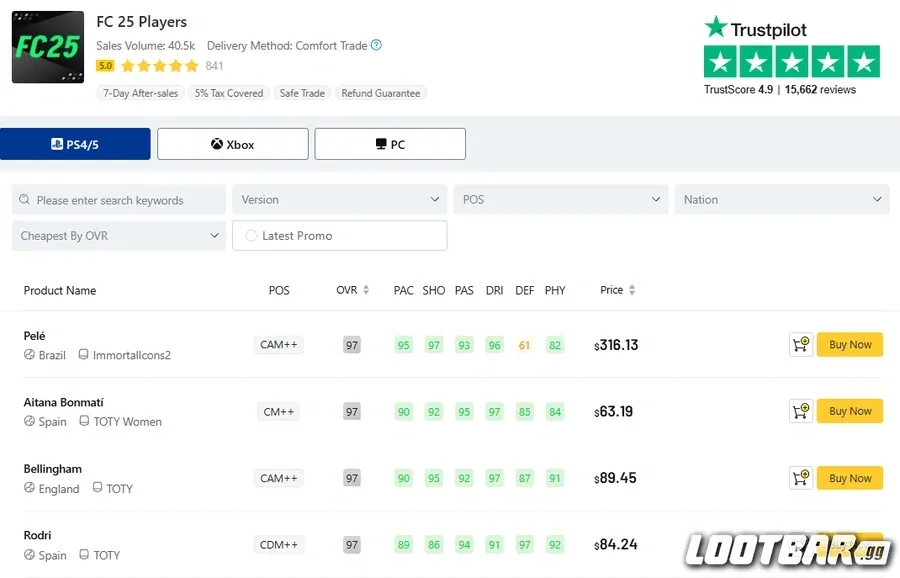 Lootbar FC25 Player