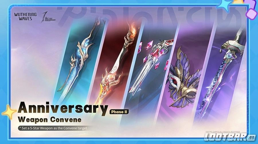 Wuthering Waves Version 2.3 Anniversary Weapon Banner