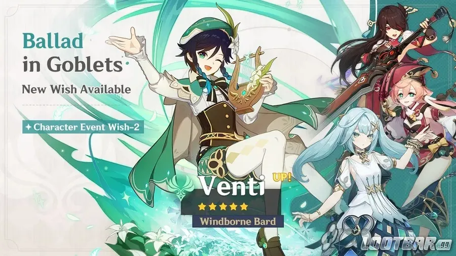 Genshin Impact 5.5 Banners - venti banner