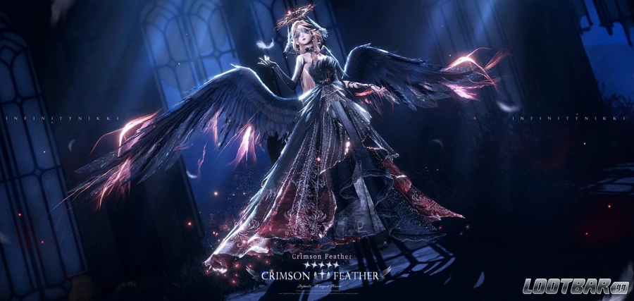 The Crimson Feather outfit in Infinity Nikki.