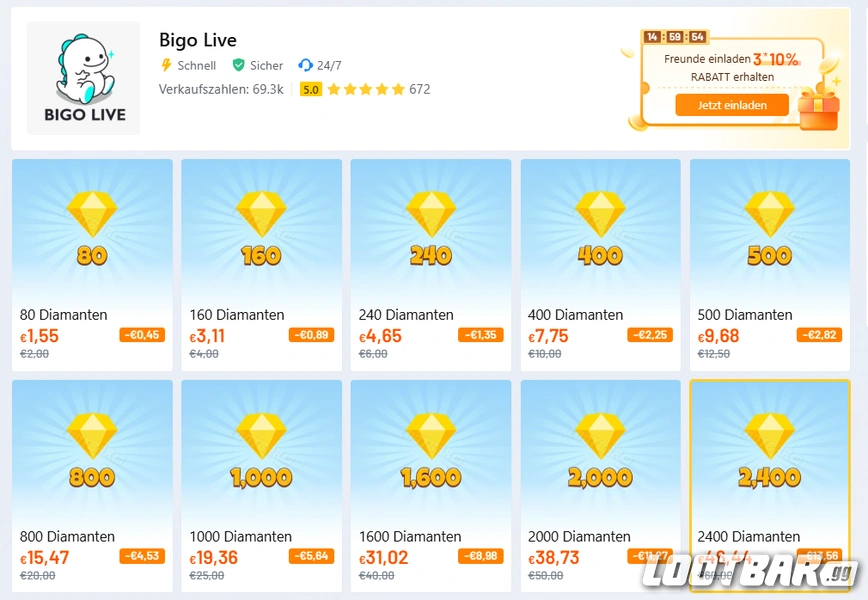 bigo live diamonds lootbar