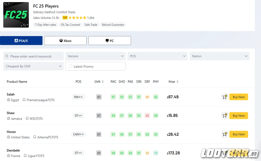 Lootbar FC25 Players