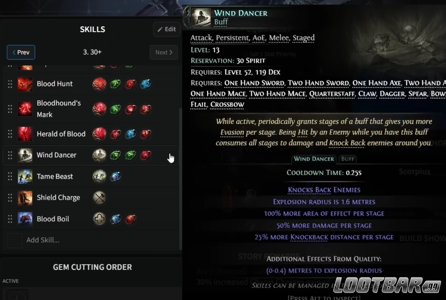 The Wind Dancer skill in PoE 2.