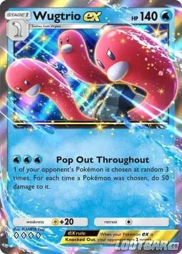 The Wugtrio ex card in Pokémon TCG Pocket