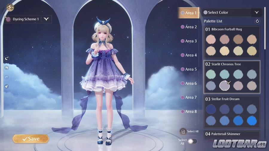 Dyeing a dress in Infinity Nikki.