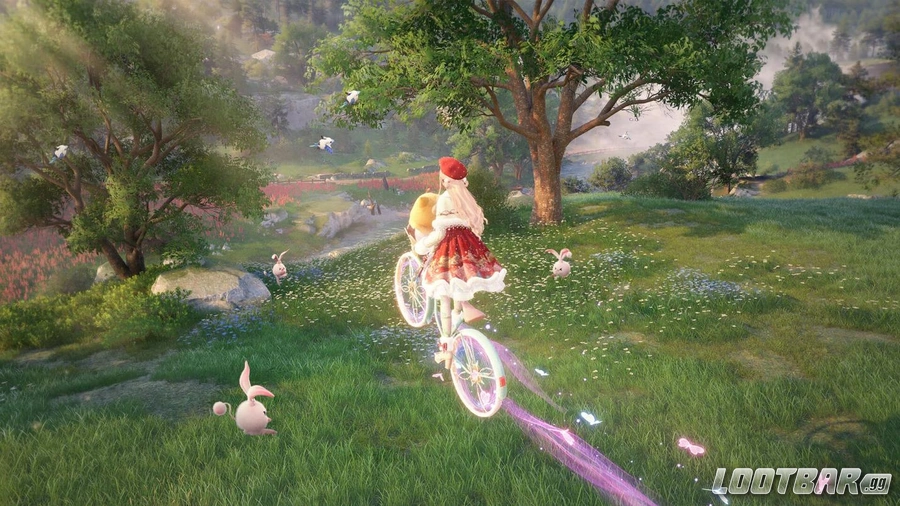 Riding a bicycle in Infinity Nikki.