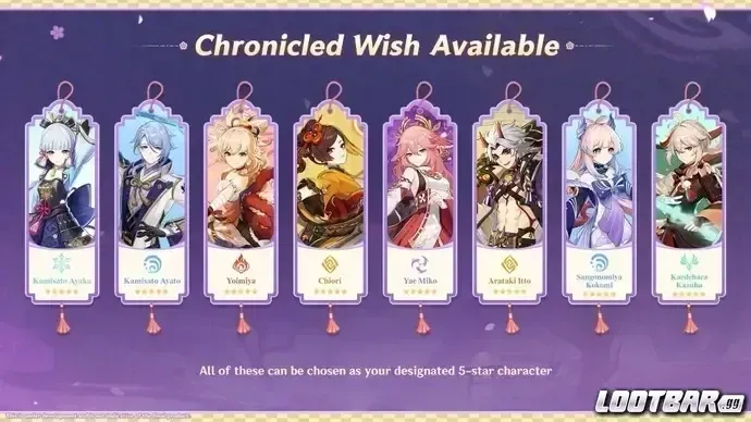 Genshin Impact 5.6 Banners - Chronicled Wish Characters