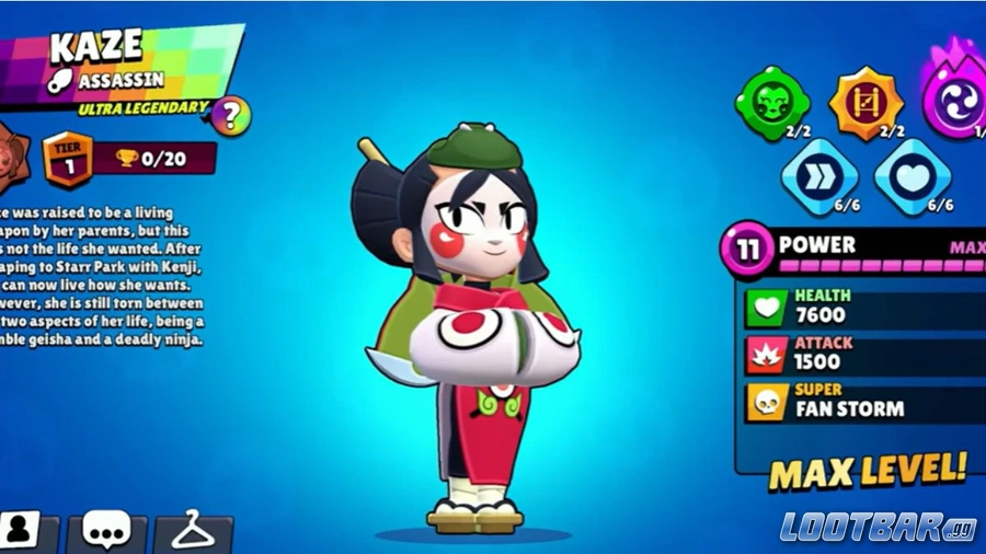 Kaze in Brawl Stars.