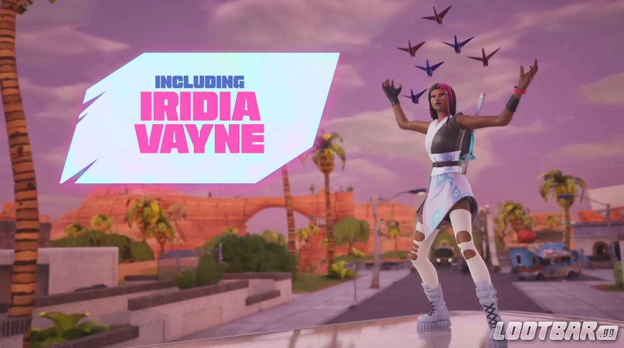The Iridia Vayne skin in Fortnite.