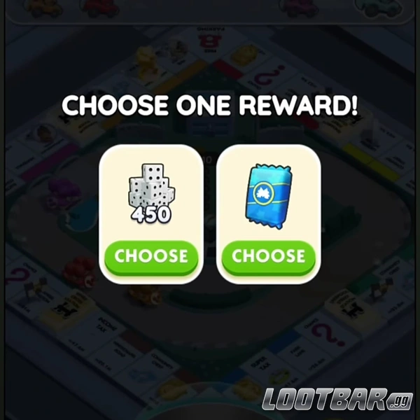 A close-up view of the Monopoly Go game board