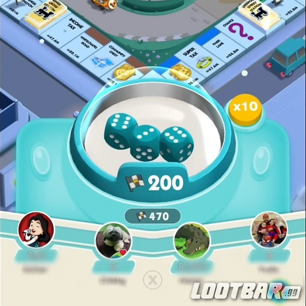An animated screenshot from Monopoly Go