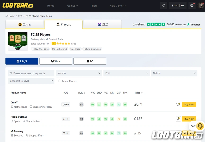 Lootbar FC25 Players