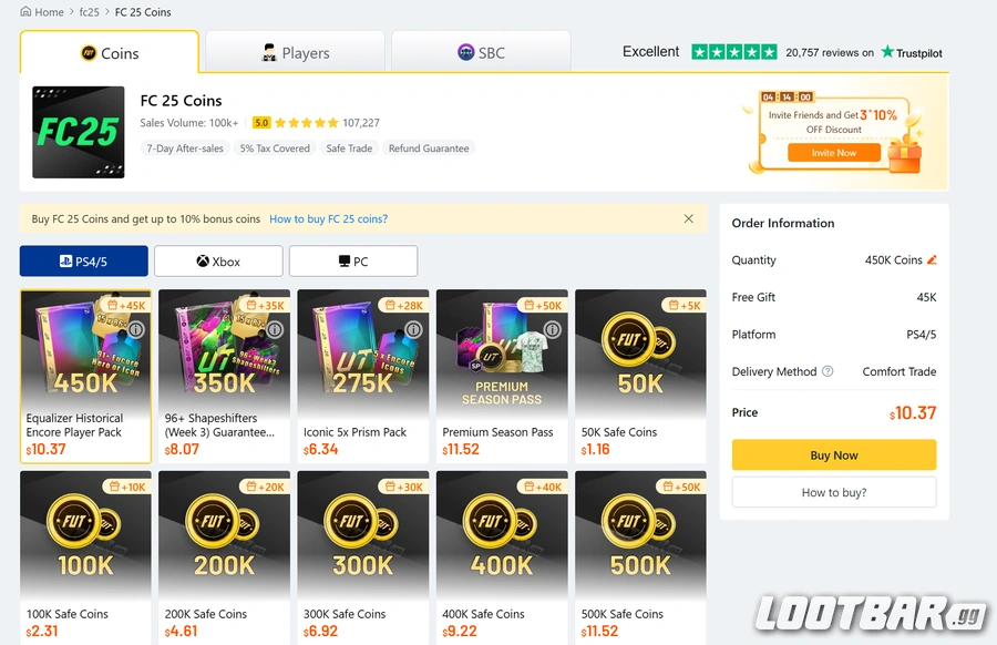 Lootbar FC25 Coins