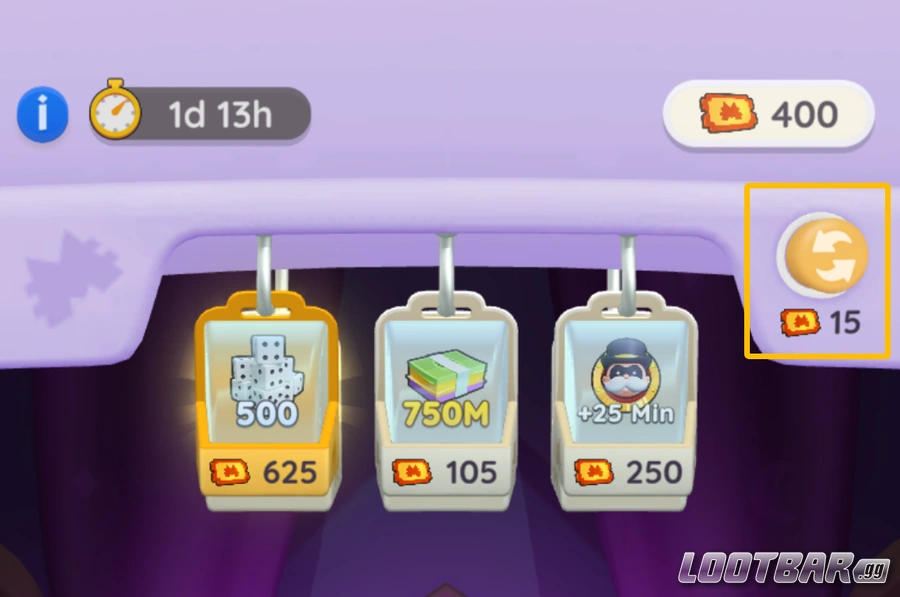 Monopoly GO Fortune Flip Rewards