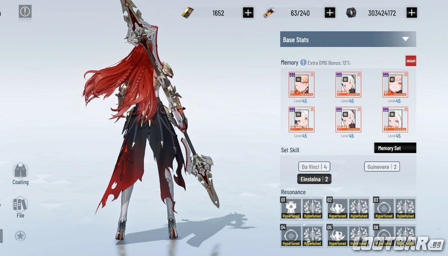 Vera Geiravor build: 4Da-Vinci, 2Guinevere, Einsteina weapon harmony