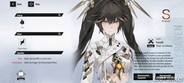 Alt text: Lucia Pyroath in-game detail tab