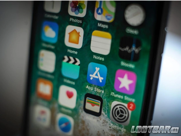 Alt text: Apple iPhone main menu