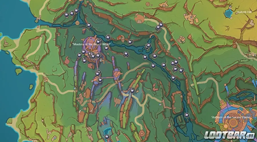 Glowing Hornshroom Collecting Spots